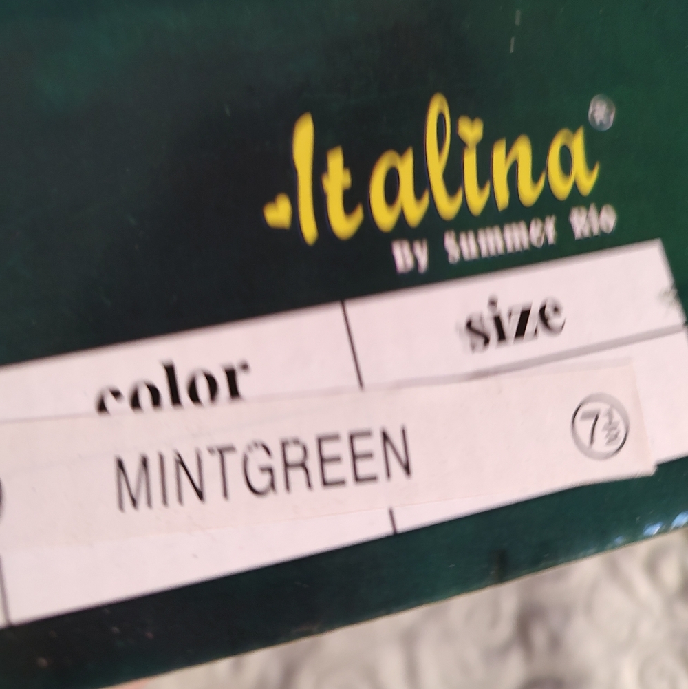 BNNU Italina Brand Mint Green Dressy Sandals - Picture 3 of 6